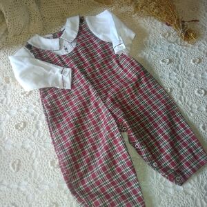 Petit Ami Red Plaid Jumpsuit